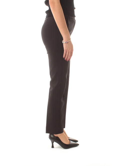 Emme Marella IRLANDA pantalone slim fit in cotone stretch da donna nero