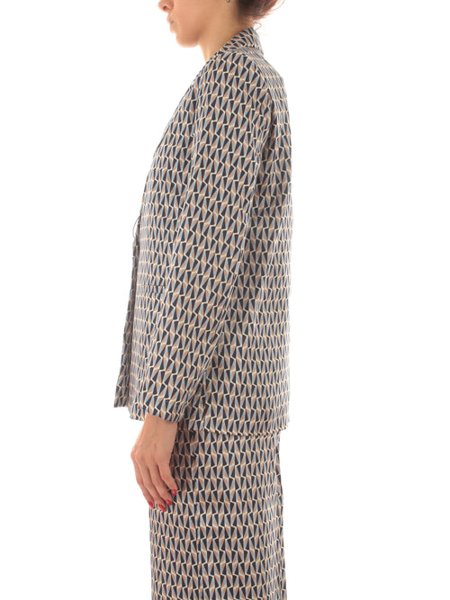 Emme Marella IMPROBI giacca blazer da donna blu geometrico