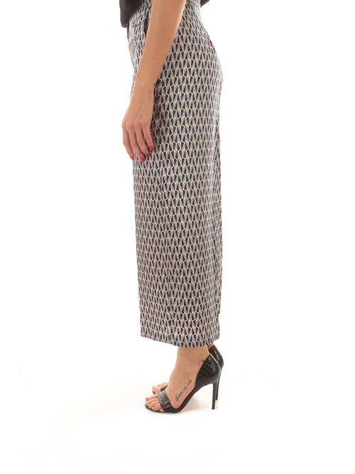 Emme Marella ALBI pantalone in twill da donna blu geometrico