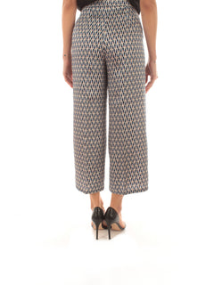 Emme Marella ALBI pantalone in twill da donna blu geometrico