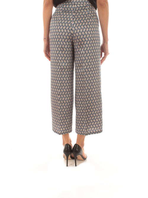 Emme Marella ALBI pantalone in twill da donna blu geometrico