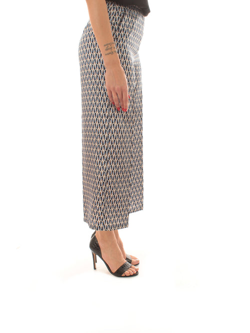 Emme Marella ALBI pantalone in twill da donna blu geometrico