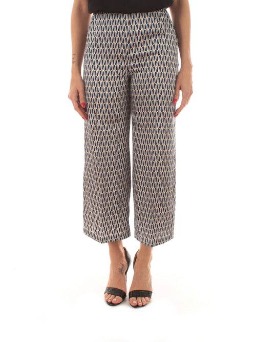 Emme Marella ALBI pantalone in twill da donna blu geometrico