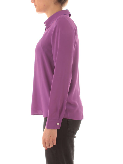 Emme Marella NEBBIA camicia in crêpe de Chine di seta da donna ciclamino