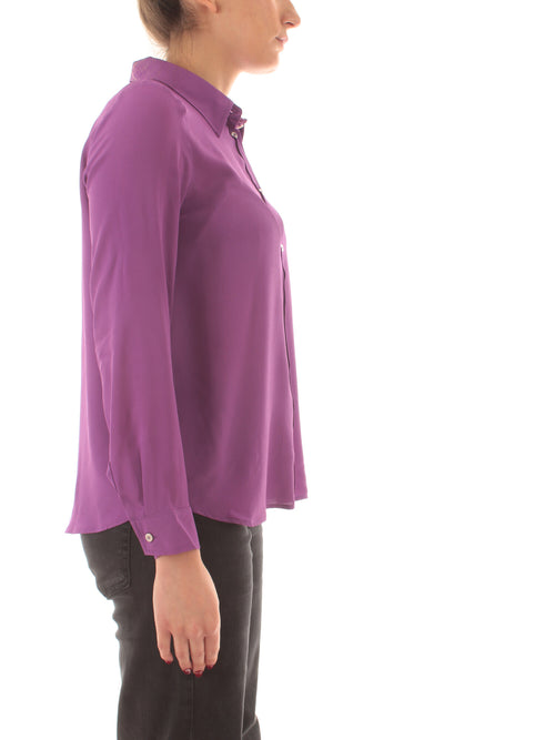 Emme Marella NEBBIA camicia in crêpe de Chine di seta da donna ciclamino