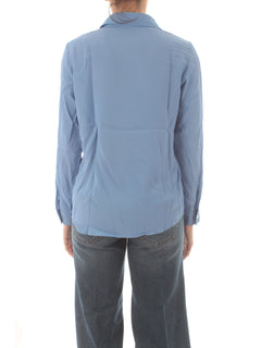 Emme Marella NEBBIA camicia in crêpe de Chine di seta da donna cielo