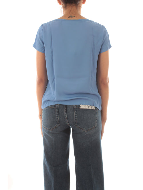 Emme Marella INN blusa in misto seta da donna cielo