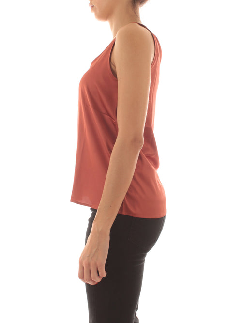 Emme Marella HIGHER top in raso da donna mattone