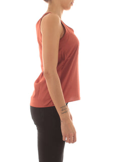 Emme Marella HIGHER top in raso da donna mattone