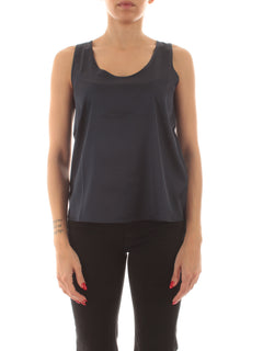 Emme Marella HIGHER top in raso da donna blu