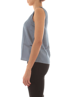 Emme Marella LIEN top in raso da donna azzurro