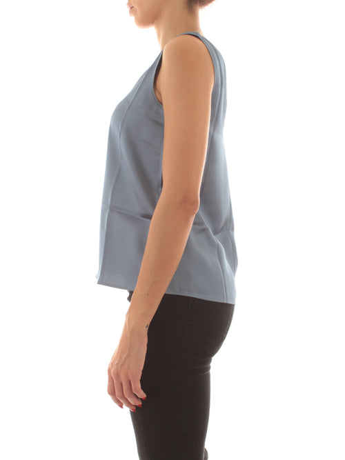 Emme Marella LIEN top in raso da donna azzurro