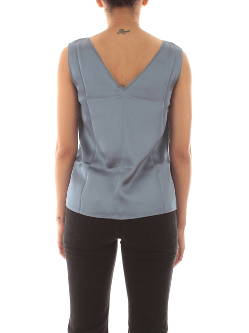 Emme Marella LIEN top in raso da donna azzurro