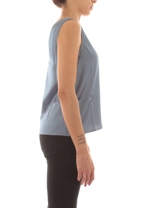 Emme Marella LIEN top in raso da donna azzurro