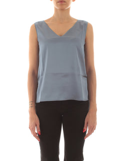 Emme Marella LIEN top in raso da donna azzurro