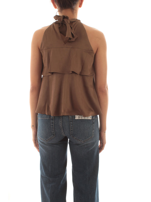 Emme Marella GAMBO top in creponne da donna glace