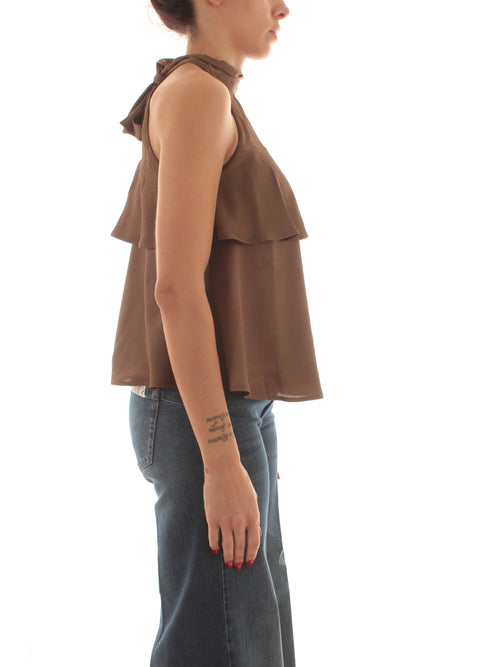 Emme Marella GAMBO top in creponne da donna glace
