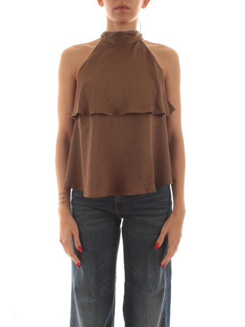Emme Marella GAMBO top in creponne da donna glace