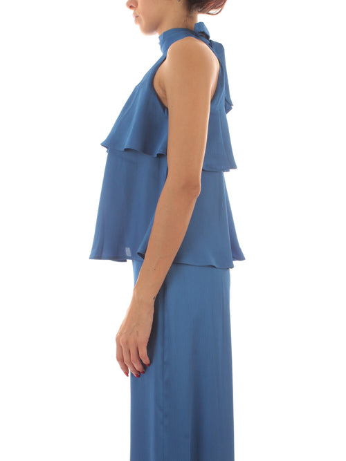 Emme Marella GAMBO top in creponne da donna zaffiro
