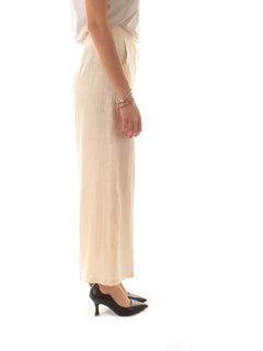 Emme Marella SILVANA pantalone ampio in lino da donna burro