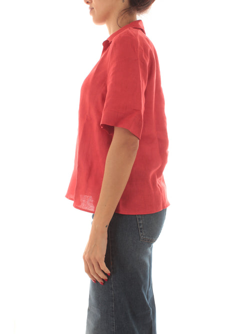 Emme Marella NAVE polo in puro lino da donna rosso