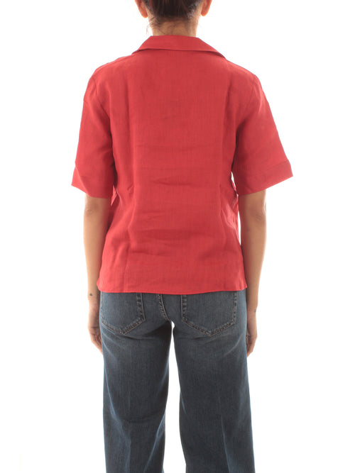 Emme Marella NAVE polo in puro lino da donna rosso