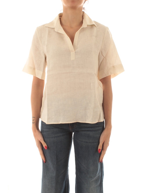 Emme Marella NAVE polo in puro lino da donna burro