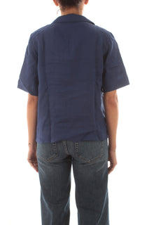 Emme Marella NAVE polo in puro lino da donna blu