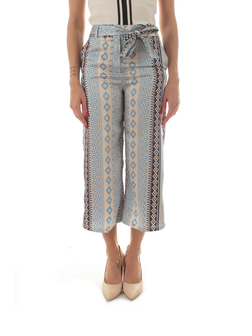 Emme Marella RISICO pantalone da donna blu st. etnica