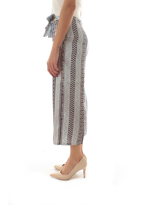 Emme Marella RISICO pantalone da donna blu st. etnica