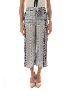 Emme Marella RISICO pantalone da donna blu st. etnica