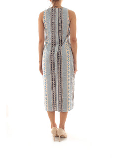 Emme Marella Limone abito midi da donna blu st. etnica