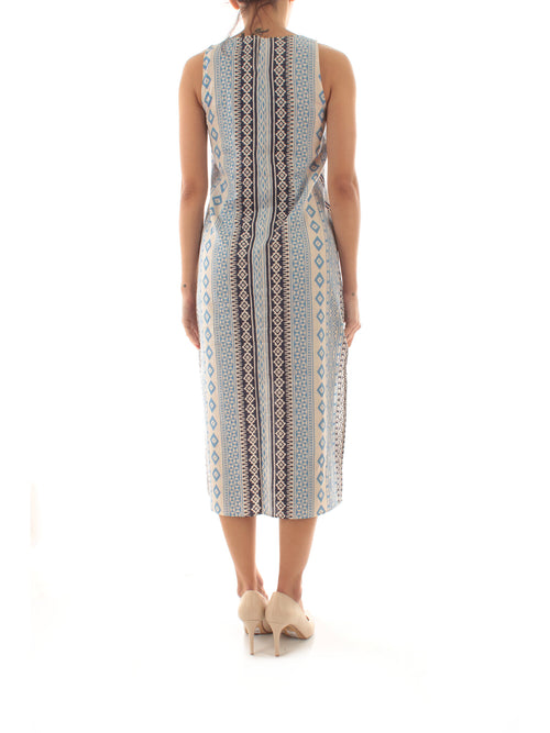 Emme Marella Limone abito midi da donna blu st. etnica