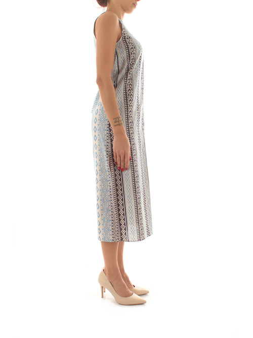 Emme Marella Limone abito midi da donna blu st. etnica
