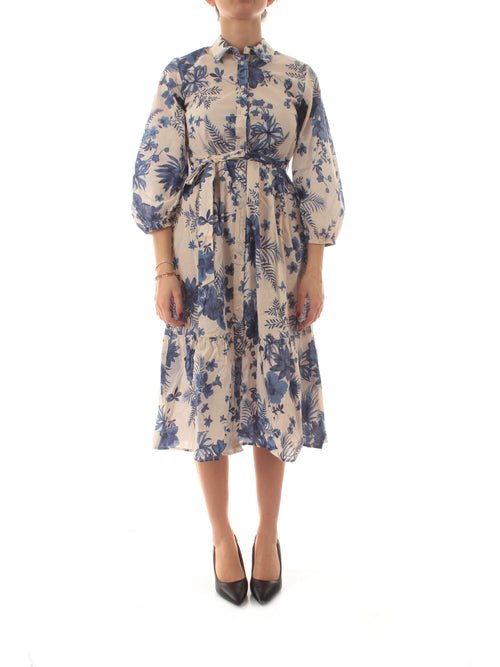 Emme Marella TISANA abito chemisier da donna blu st.tropical