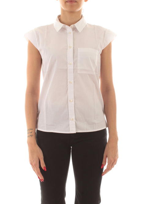 Emme Marella SALMO camicia in popeline da donna bianco ottico