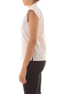 Emme Marella SALMO camicia in popeline da donna bianco ottico