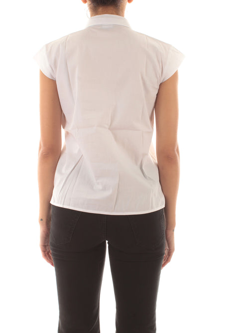 Emme Marella SALMO camicia in popeline da donna bianco ottico