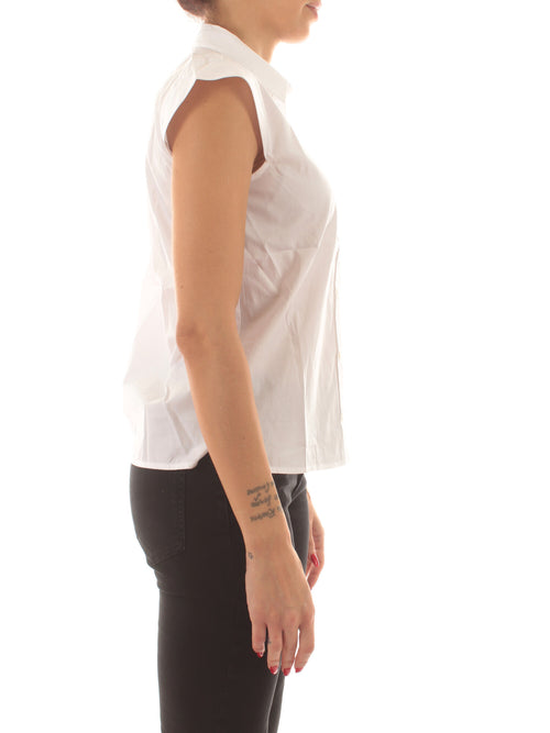 Emme Marella SALMO camicia in popeline da donna bianco ottico