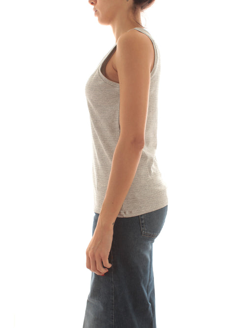 Iblues KAPOK top in lurex da donna grigio chiaro