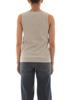 Iblues KAPOK top in lurex da donna grigio chiaro