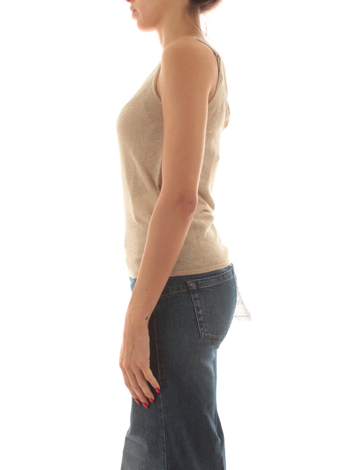 Iblues SALEP top con lurex da donna miele