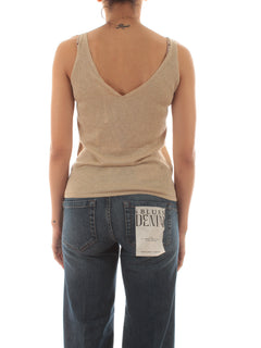 Iblues SALEP top con lurex da donna miele