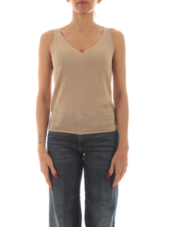 Iblues SALEP top con lurex da donna miele