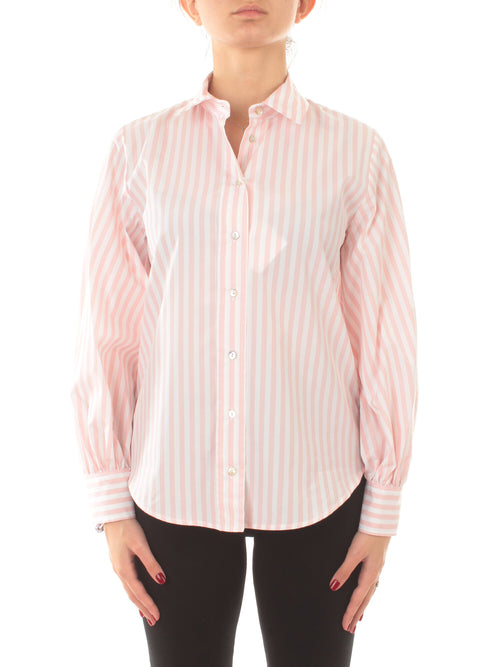 Iblues MADIA camicia in popeline da donna rosa/bianco