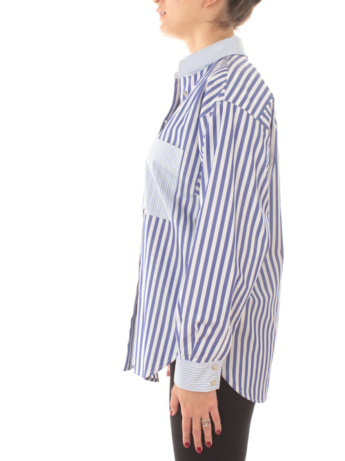 Iblues GRETA camicia in popeline da donna bluette/bianco