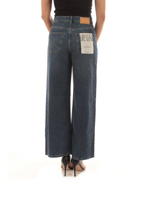 Iblues NINASHINE jeans wide leg da donna blu