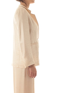 Iblues LUCANO blazer in tessuto shiny da donna avorio
