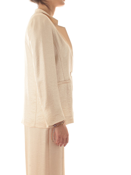 Iblues LUCANO blazer in tessuto shiny da donna avorio