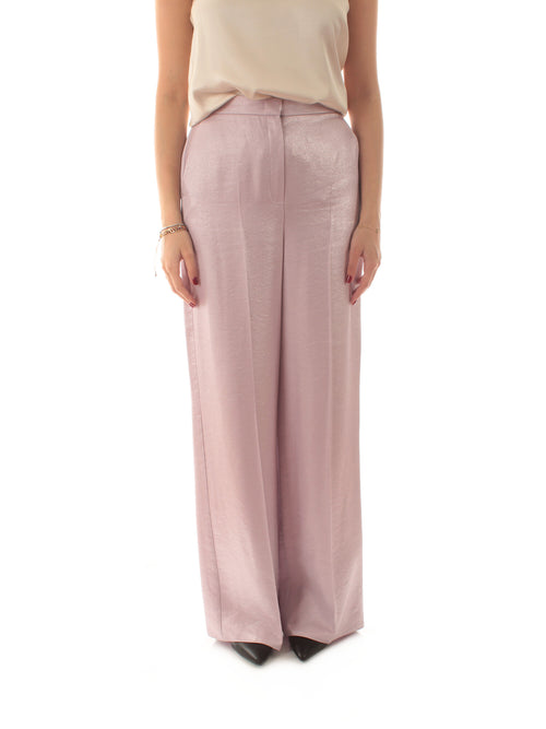 Iblues AZZORRE pantaloni wide leg in tessuto shiny da donna pink lavander